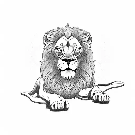 sitting on the dock of the bay, lion, gambler tattoo design idea