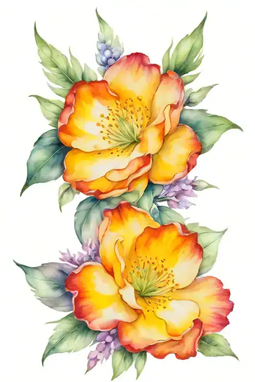 April and October birth flowers blooming flowers without stems tattoo design idea