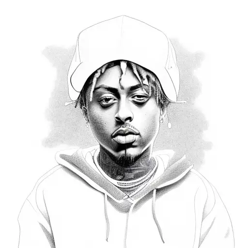 portrait od rapper juice wrld tattoo design idea