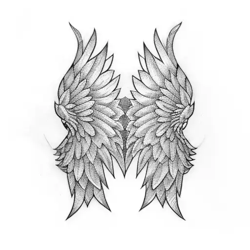sharp wings tattoo design idea