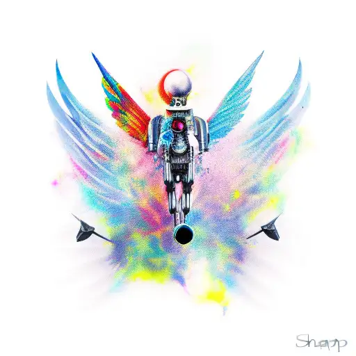 sharp wings tattoo design idea