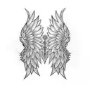 sharp wings tattoo design idea