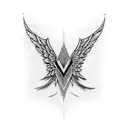 sharp wings tattoo design idea