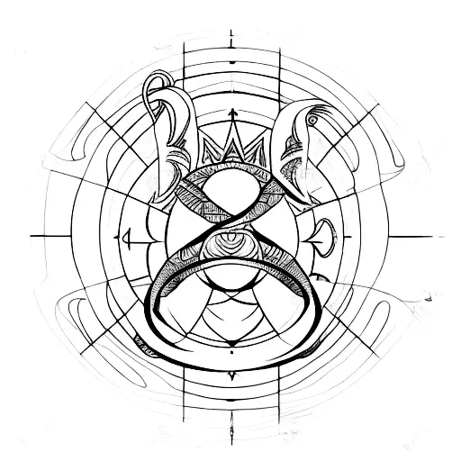 A unique fusion design combining the Capricorn and Aries zodiac symbols  tattoo design idea