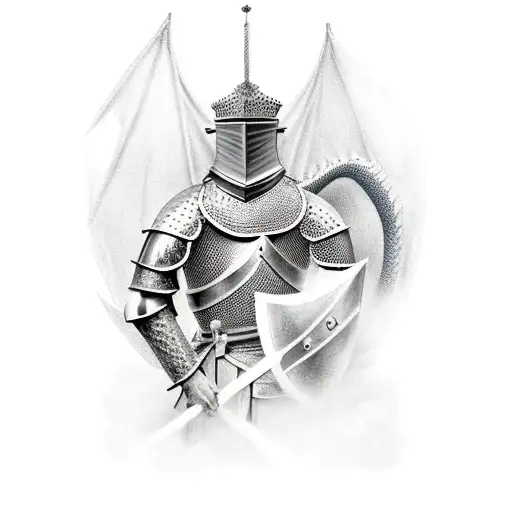 English Knight with a dragon tattoo design idea
