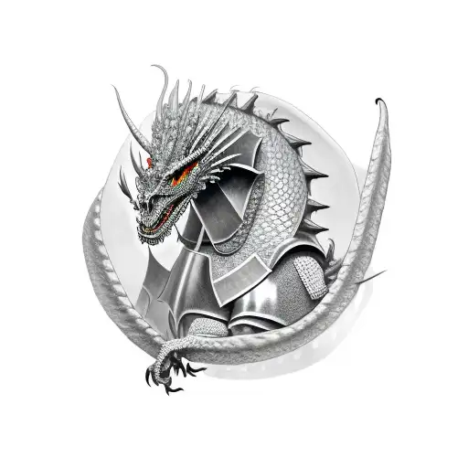 English Knight with a dragon tattoo design idea