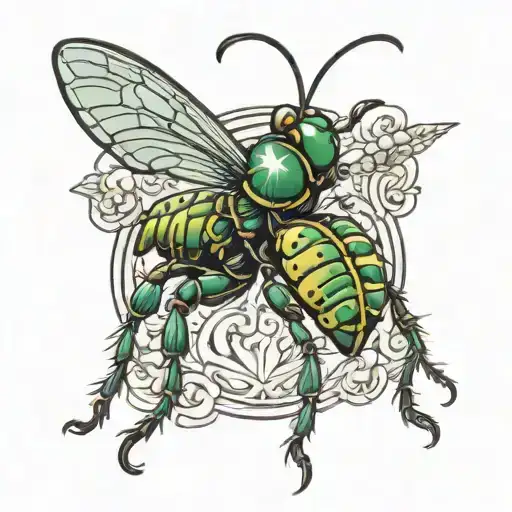 cricket insect  tattoo design idea
