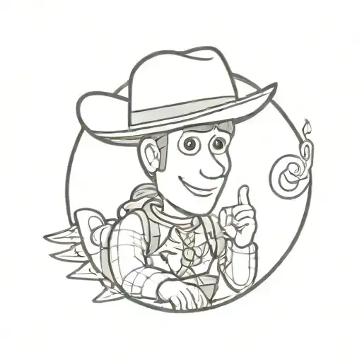 toy story andys hat and sids logo tattoo design idea
