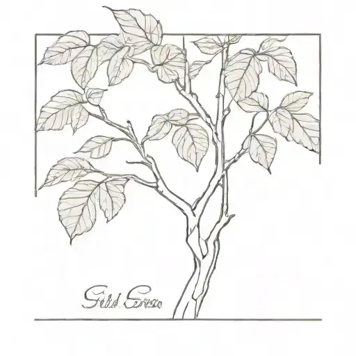 Walnut tree tattoo design idea