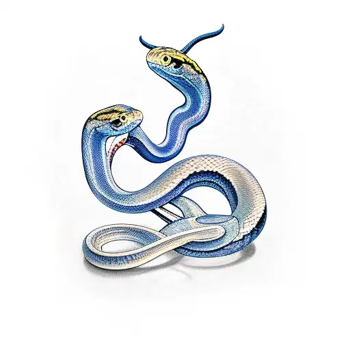 Snake holding Spoon tattoo design idea