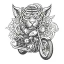 motorcycle biker tiger eagle love tattoo design idea