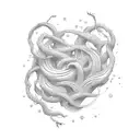 A stylized waveform of a meaningful audio recording intertwined with delicate vines tattoo design idea