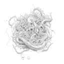 A stylized waveform of a meaningful audio recording intertwined with delicate vines tattoo design idea