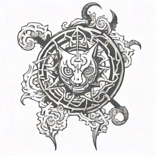 simple blue exorcist tattoo tattoo design idea