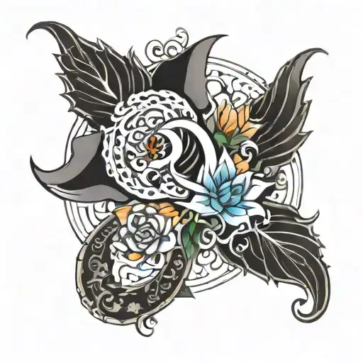 The combination of Narges and Mehdi names in Farsi tattoo design idea