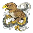 Hawk fighting a Snake tattoo design idea