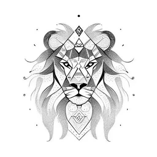 full Lion with shadow underneath  tattoo design idea
