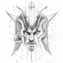 ⚡️and Thor hammer tattoo design idea