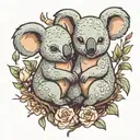 ollie and felix 2 koalas tattoo design idea