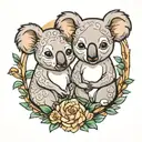 ollie and felix 2 koalas tattoo design idea