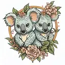 ollie and felix 2 koalas tattoo design idea