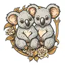 ollie and felix 2 koalas tattoo design idea
