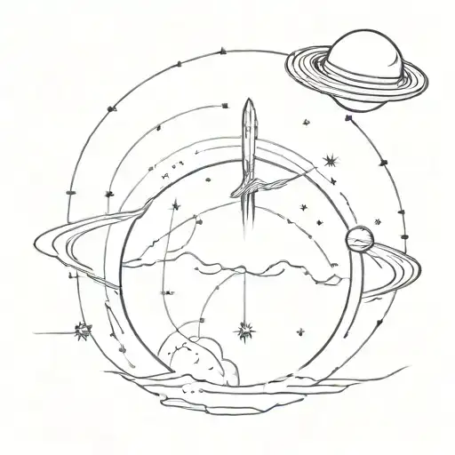 space exploration journey tattoo design idea