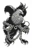 pheonix, chain links, god will link the broken chain   tattoo design idea
