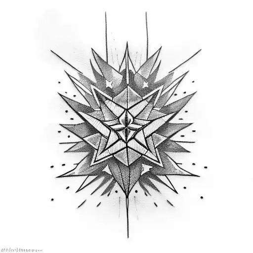 Morning star with spikes tattoo design idea