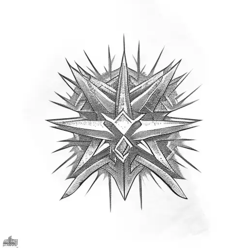Morning star weapon with spikes tattoo design idea