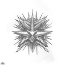 Morning star weapon with spikes tattoo design idea