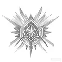 Morning star weapon with spikes tattoo design idea