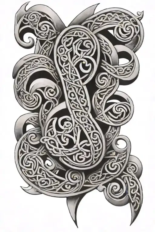 ancient Irish Celtic sleeve  tattoo design idea