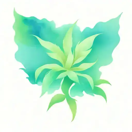pineapple hibiscus cannabis leaf intertwined tattoo design idea
