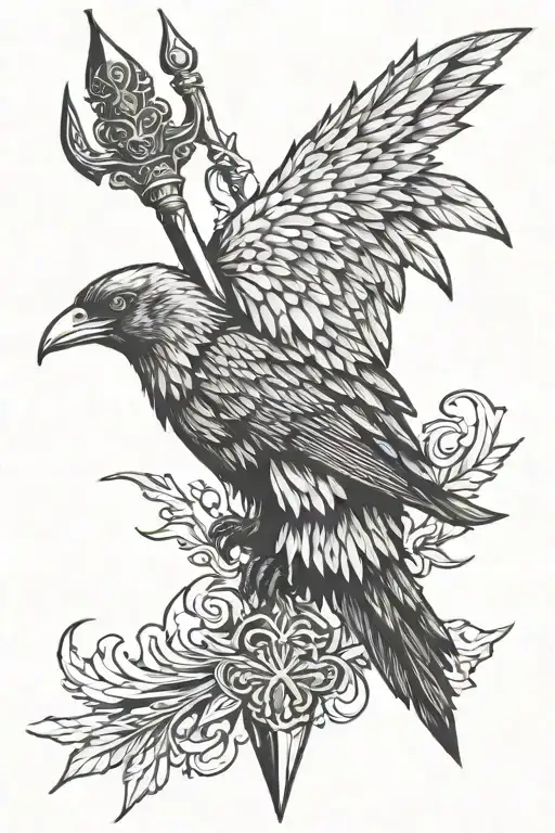 Odin raven spear going tattoo design idea
