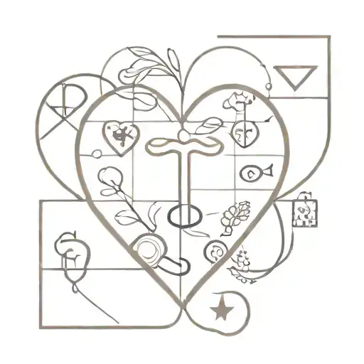 A delicate tattoo of a heart with the names of your family members inside, surrounded by small medical symbols representing your profession as a nurse tattoo design idea