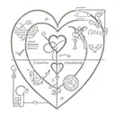 A delicate tattoo of a heart with the names of your family members inside, surrounded by small medical symbols representing your profession as a nurse tattoo design idea