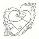 A delicate tattoo of a heart with the names of your family members inside, surrounded by small medical symbols representing your profession as a nurse tattoo design idea