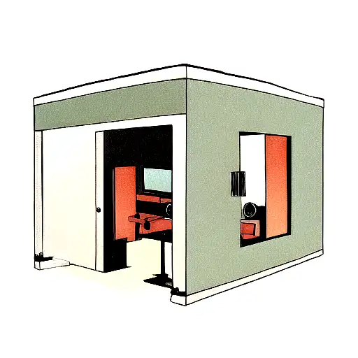  monitors and recording studio from the 90s tattoo design idea