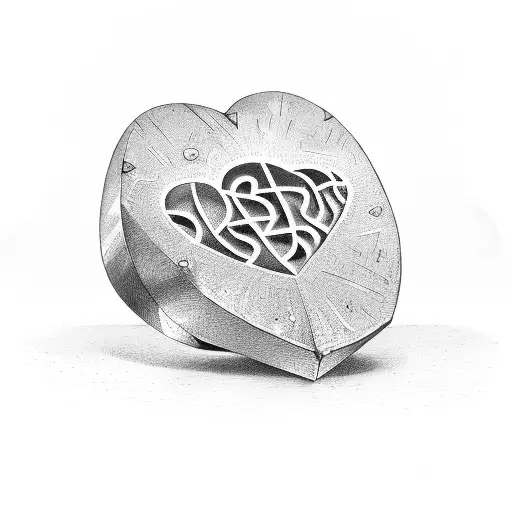 A heart made of an anvil, with 2ton weight on it tattoo design idea