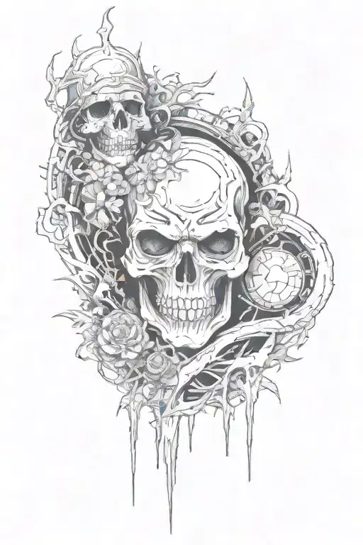 half sleeve blackout, silent hill, bio-organic,berserk(anime), without skull tattoo design idea