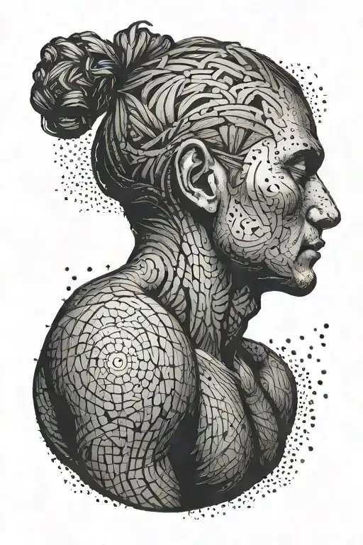 depressed man tattoo design idea