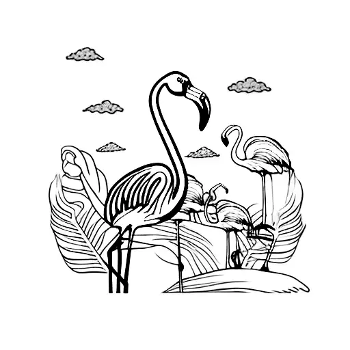 flamingo tattoo design idea