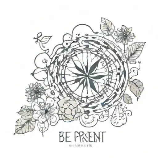 be present tattoo design idea