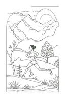 runner in nature scene tattoo design idea