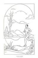 runner in nature scene tattoo design idea