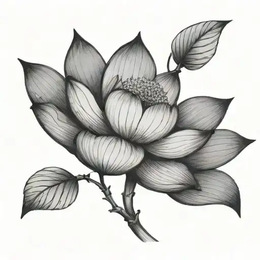 black lotus with japanese fan tattoo design idea