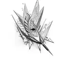 arrow and turkey feathers tattoo design idea