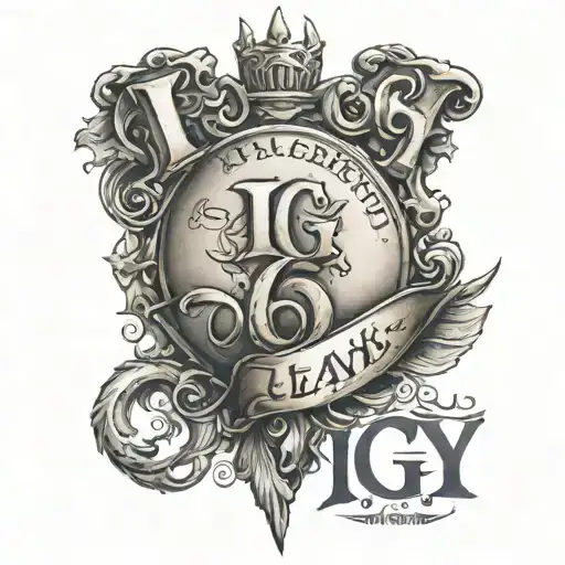 Ulutürk text 'IGY6' us tattoo design idea