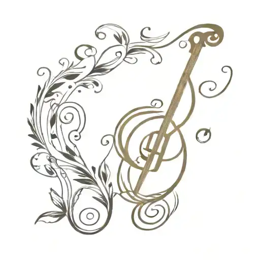 lyre (Orpheus) song bird (Eurydice)   tattoo design idea